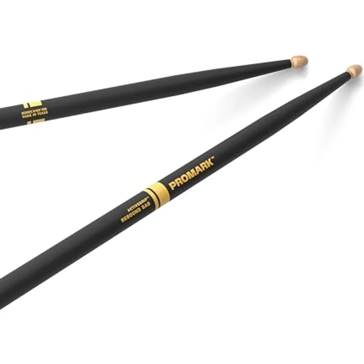 Pro Mark R5ABAG 5AB Rebound Active Grip, Drumsticks aus Hickory mit holzkopf, 406,4 mm Länge und ActiveGrip Technologie für optimale Haftung – Bild 1