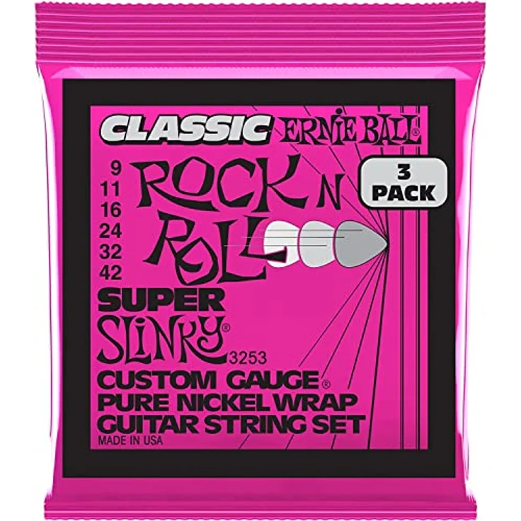 Ernie Ball Regular Slinky E-Gitarrensaiten, Nickelwicklung, 3er-Pack, Stärke 10–46, warmer Vintage-Klang – Bild 3