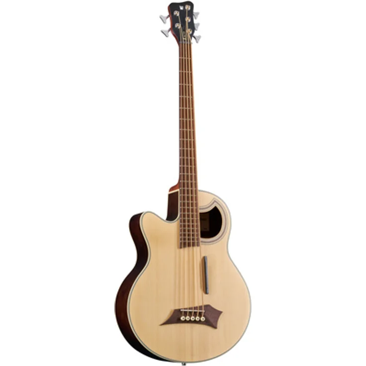 Warwick Alien Deluxe 5 NT LH, 5-Saiter Akustikbass mit AA Sitka Fichte Decke, Fishman Presys Plus Elektronik, Natural Transparent Satin Finish
