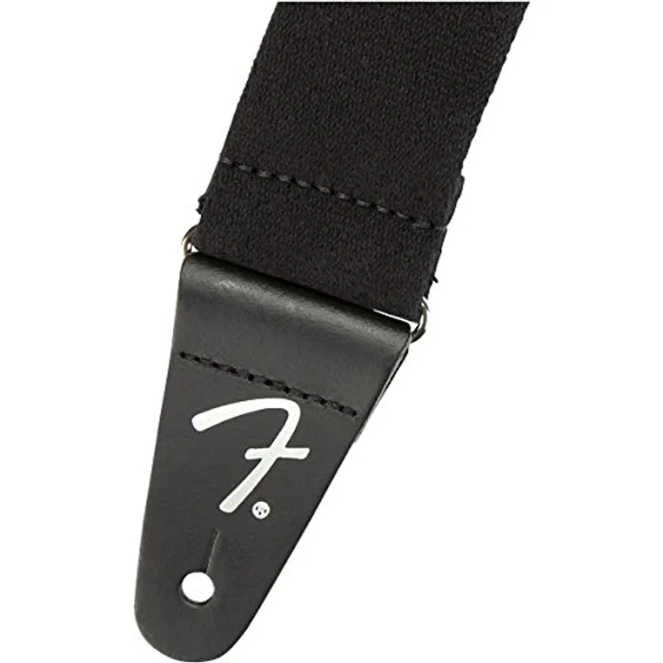 Fender Supersoft Strap Black, Gitarrengurt aus gesponnenem Polyestergewebe, verstellbar von 119 bis 142 cm, 5 cm breit, schwarz – Bild 2