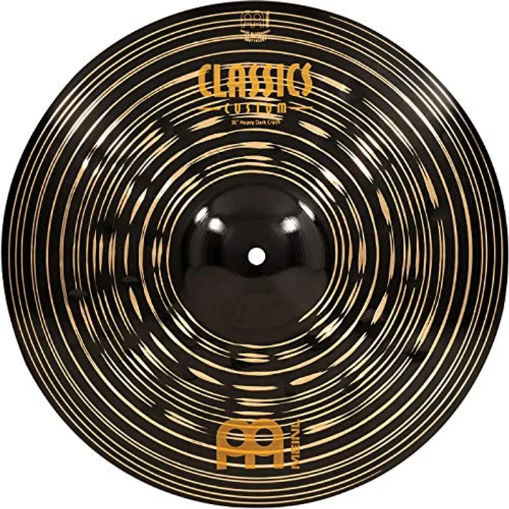 Meinl Cymbals Classics Custom Dark Crash Heavy, 16 Zoll B12 Bronze Becken mit dunklem Finish und explosivem Metal-Sound