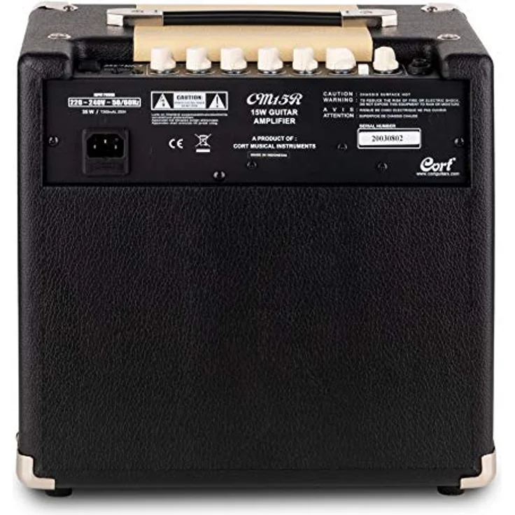Cort CM15-R Black, E-Gitarren Combo mit Vintage Design, 15W RMS, 2 Kanäle, 3-Band Equalizer, Hall Effekt, schwarz – Bild 4