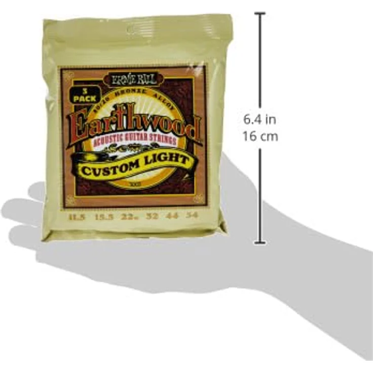 Ernie Ball Earthwood Custom Light 80/20 Bronze Akustik-Gitarrensaiten, 3er-Pack, Stärke 11.5-54, heller Klang mit hervorragender Projektion – Bild 3