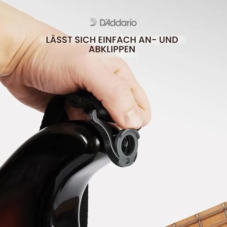 Daddario Auto Lock Gitarrengurt Skater Stars, schwarz-grau, mit integriertem Sicherungssystem, 76-140 cm einstellbar, Breite 50 mm – Bild 4