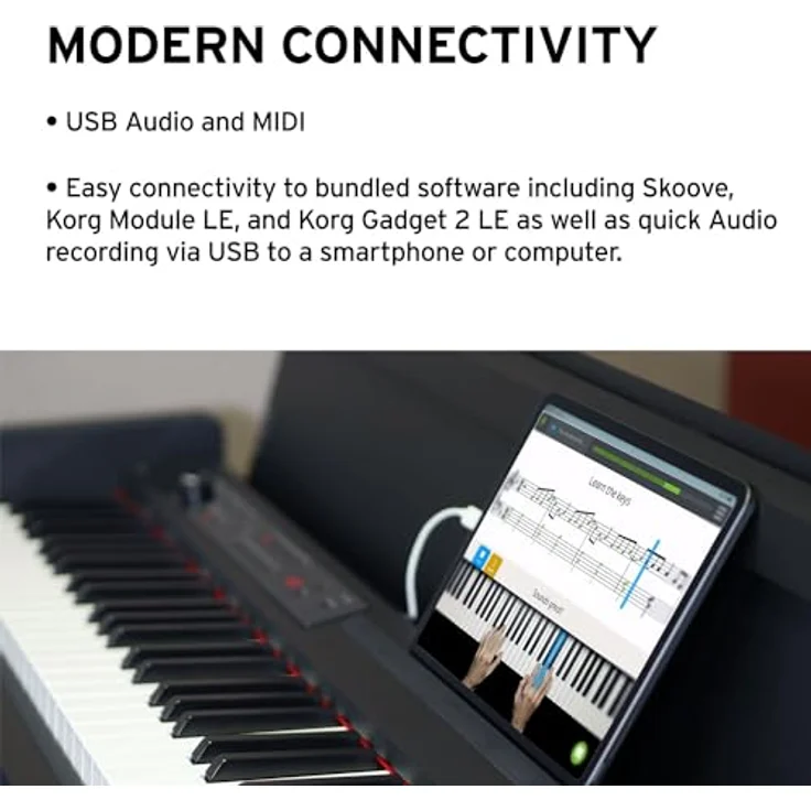 Korg LP-380U RW, Digitalpiano mit 88 Tasten RH3, 30 Sounds, USB Midi und 120-stimmiger Polyphonie, Rosenholz – Bild 4