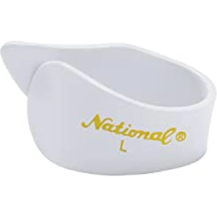 D'Addario National Celluloid Daumenplektren, groß, weiß - 4er-Pack mit warmem Klang, traditionellem Design – Bild 1
