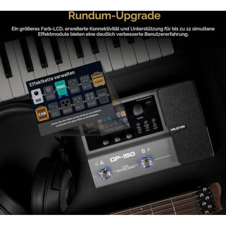 VALETON Multi-Effekt Prozessor 200+ HD Modeling Effekte, IR-Laden/NAM, 180-Sekunden-Looper, BT 5.0 Audio-Streaming, robustes Metallgehäuse – Bild 4