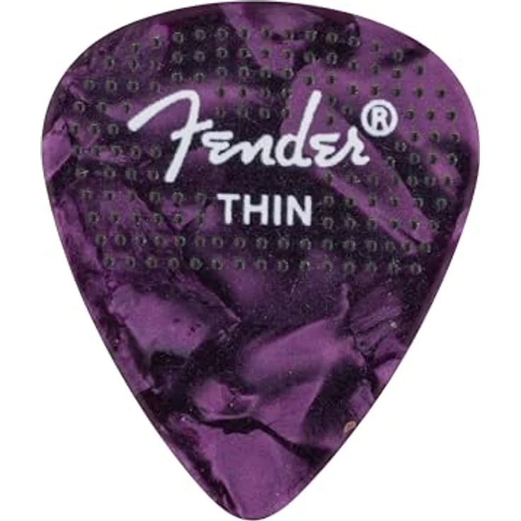 Fender 351 gepunktete Zelluloid-Plektren, dünn, 12 Stück in verschiedenen Farben mit rutschfestem Griffdesign – Bild 5