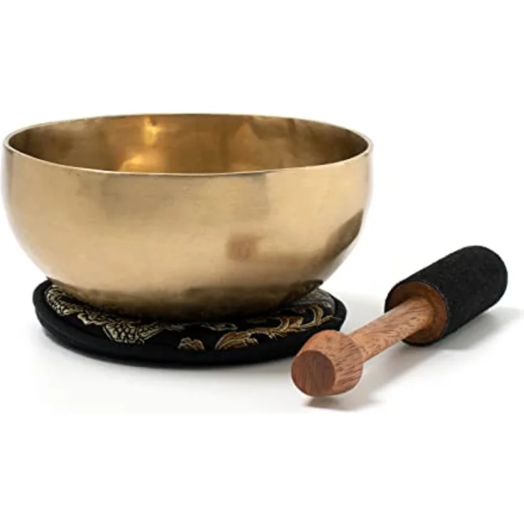 Klangschalen-Center Tibetische Klangschale, handgeschmiedet, 300 g, Ø 11 cm, inkl. Klöppel/Pad, Fair Trade aus Nepal