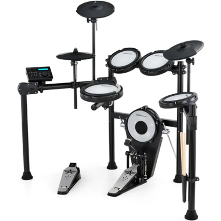 Millenium MPS-350 E-Drum Set, elektronisches Drumkit mit Mesh-Heads, 25 preset drum kits, 500 Sounds, Bluetooth und AUX IN