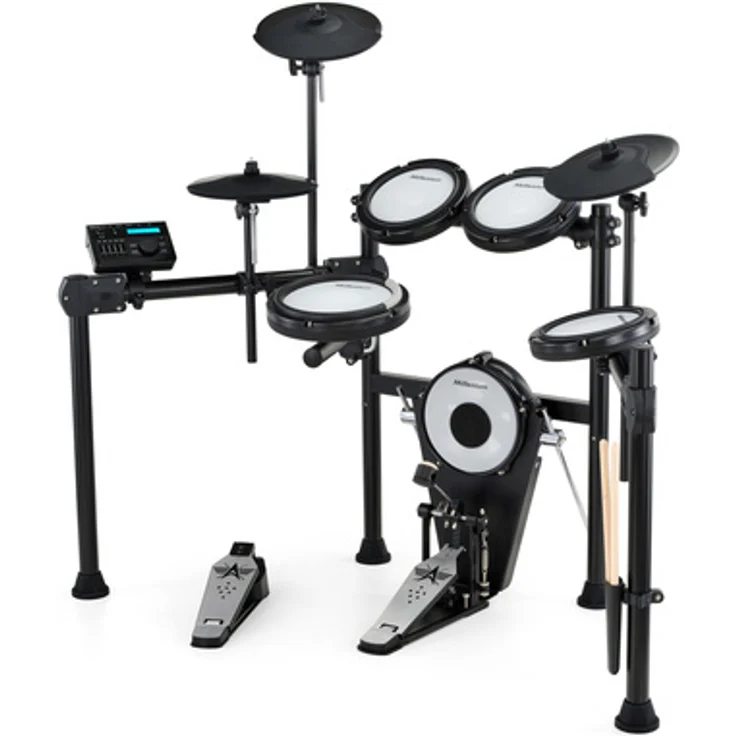 Millenium MPS-350 E-Drum Set, elektronisches Drumkit mit Mesh-Heads, 25 preset drum kits, 500 Sounds, Bluetooth und AUX IN