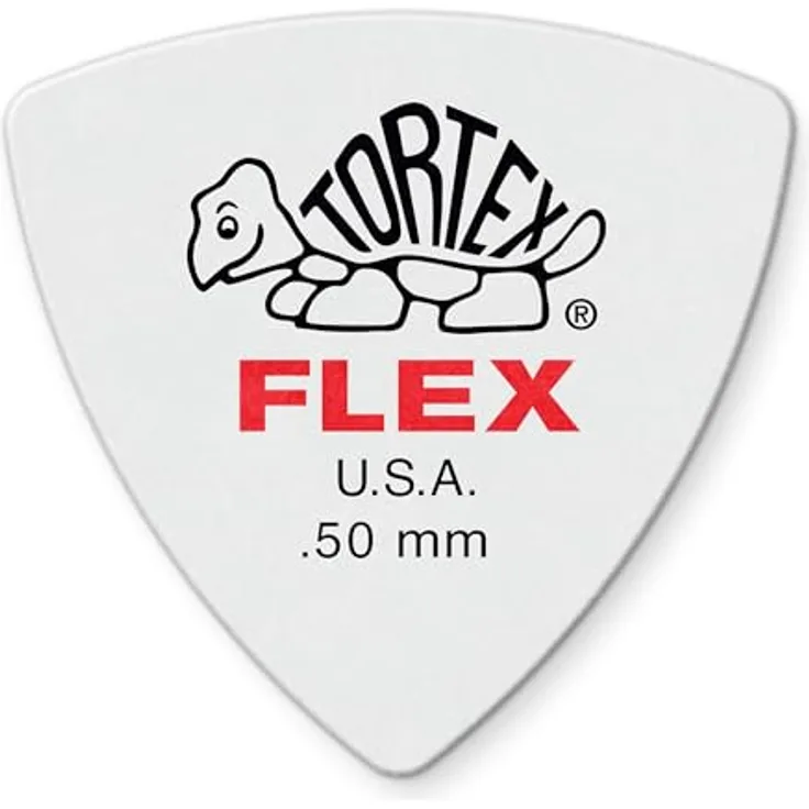 Jim Dunlop Tortex Flex Triangel Plektrum, 0,50mm, 6 Stück, kombinierte Flexibilität und Haltbarkeit