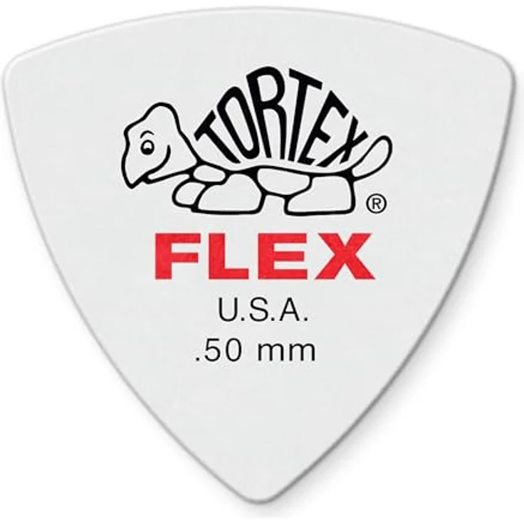 Jim Dunlop Tortex Flex Triangel Plektrum, 0,50mm, 6 Stück, kombinierte Flexibilität und Haltbarkeit – Bild 1