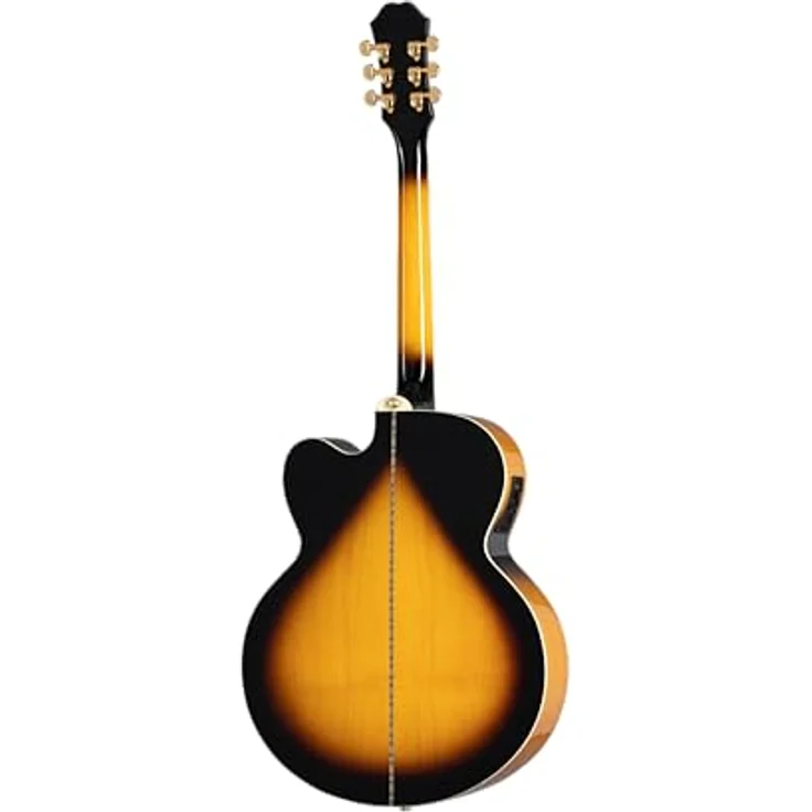 Epiphone J-200 EC Studio VS, Jumbo Westerngitarre mit massiver Fichten Decke, Ahorn Korpus, Cutaway und Vintage Sunburst – Bild 5