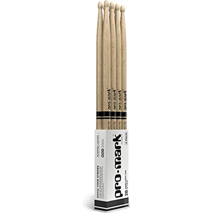 Pro Mark 2B Classic Attack Oak Drumsticks, 4er Set mit Oval Tip, Länge 40,64 cm, Durchmesser 1,61 cm