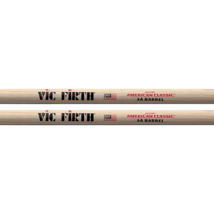 Vic Firth 5A American Classic Drumsticks, Hickory Holz mit faßförmigem Holz Kopf, Länge: 40,6 cm – Bild 2