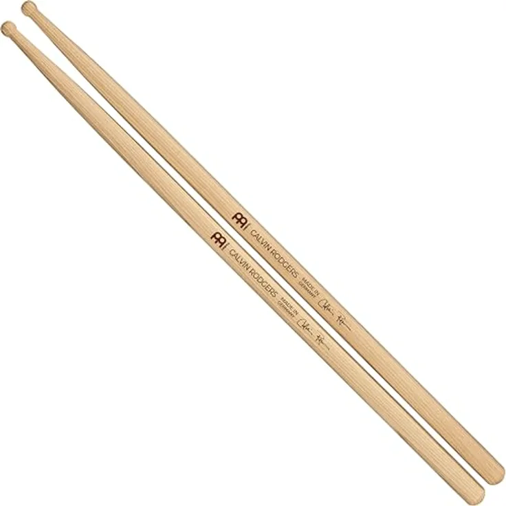 Meinl Calvin Rodgers Signature Stick, Drumstick aus American Hickory, Gewichtstyp: Medium, 419 mm Länge, 14,2 mm Durchmesser, runder Holzkopf, made in Germany