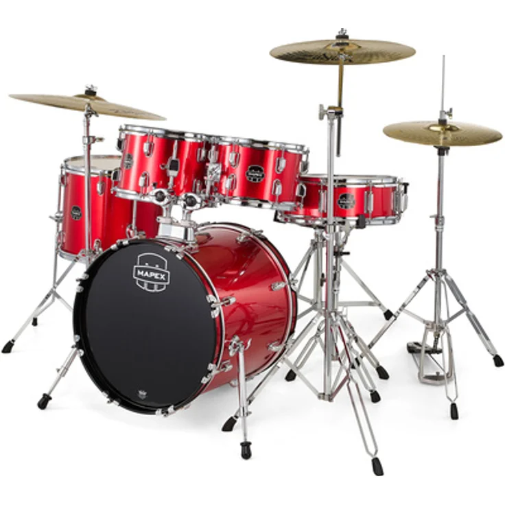Mapex Comet Pro Pack 18" Infra Red, Schlagzeug Set mit 9-lagigen Pappelkessel, Chrome Hardware und Zildjian Planet Z Becken