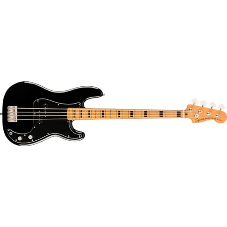 Squier Classic Vibe 70s P Bass MN BK, Precision E-Bass mit Nato-Korpus und Ahornhals, schwarz – Bild 1