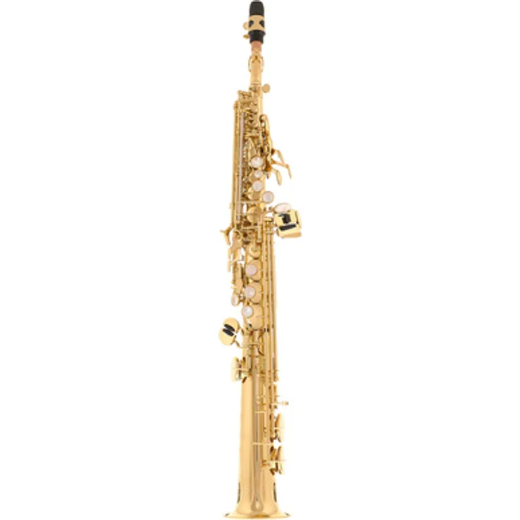 Yanagisawa S-WO10 Elite Soprano Sax, Messingkorpus mit Hoch F#- und Hoch G-Klappe, Goldlack, inkl. Etui und Mundstück