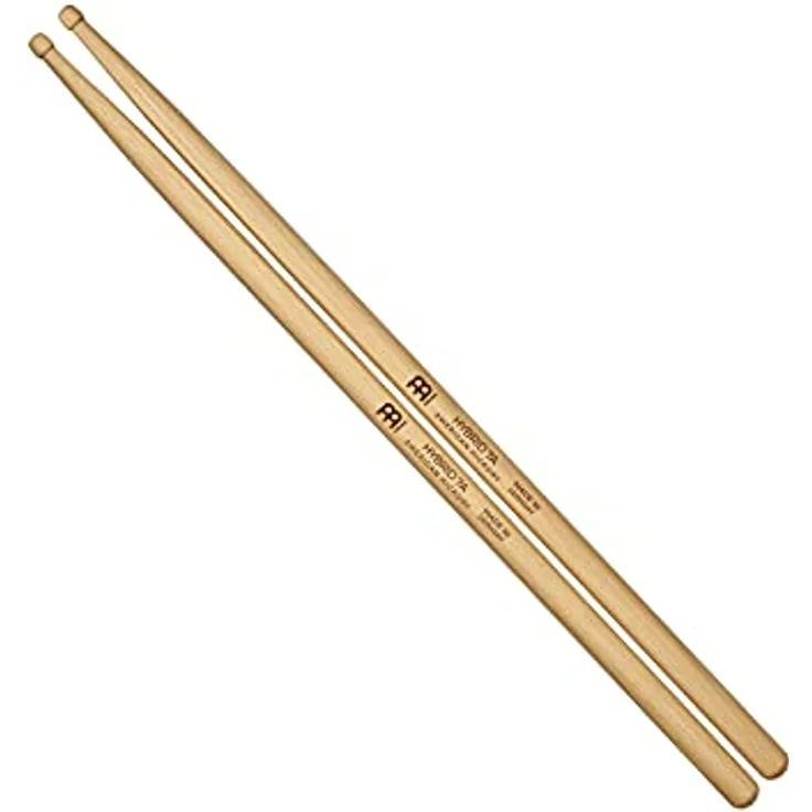 Meinl 7A Hybrid Hickory, Drumsticks aus American Hickory mit Hybrid Holzkopf, schwer, 413 mm Länge, 13,6 mm Durchmesser, made in Germany – Bild 1