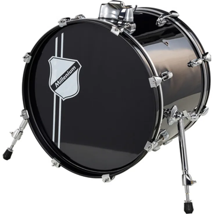 Millenium Focus 18"x14" Bass Drum, schwarze Bassdrum mit chrom Hardware und Bass Drum Rosette