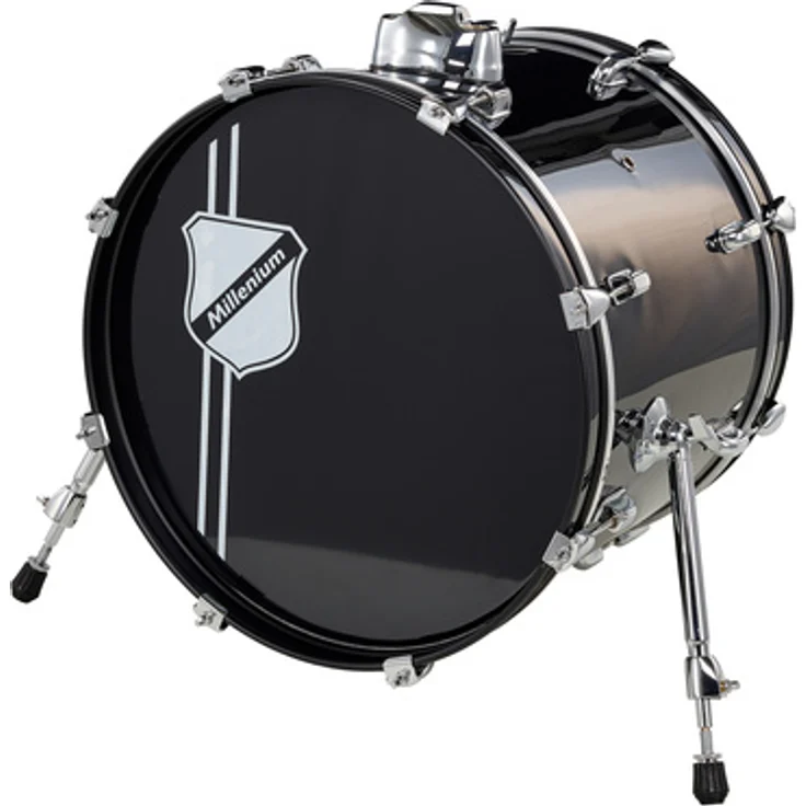 Millenium Focus 18"x14" Bass Drum, schwarze Bassdrum mit chrom Hardware und Bass Drum Rosette