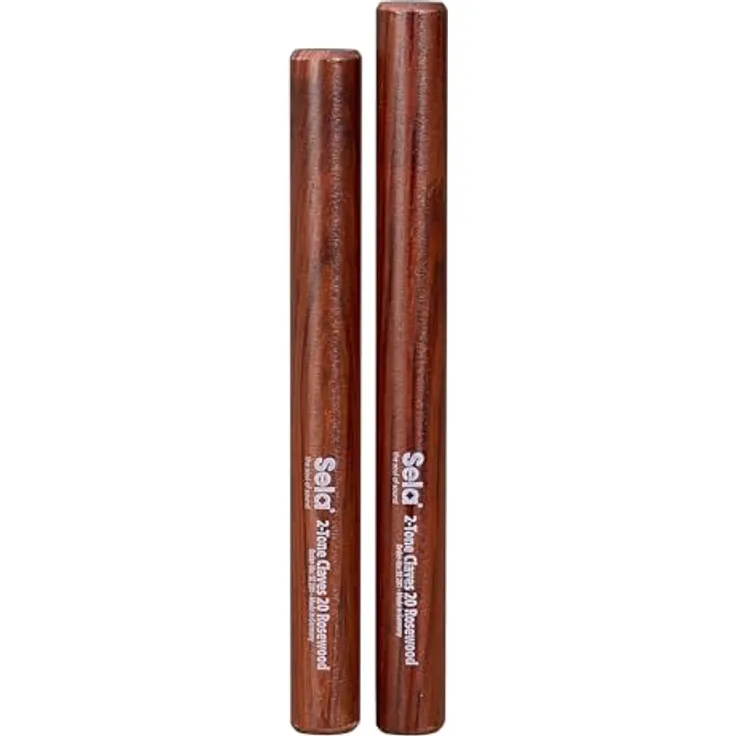 Sela 2-tone claves 20 Rosewood, Percussioninstrument mit brillantem Klang, matt lackiert, 200 mm und 190 mm Länge, made in Germany
