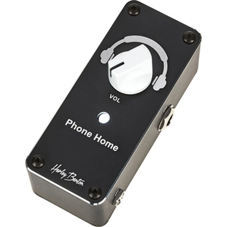 Harley Benton MiniStomp Phone Home, Gitarren-Effektgerät mit kompakter Bauweise, 3,5-mm- und 6,35-mm-Anschlüssen, Metallgehäuse, LED-Anzeige