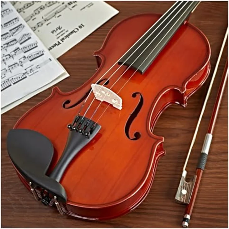 Gear4music Schüler-Violine 4/4, hochwertige Anfängervioline aus Tonhölzern mit leichter Spielbarkeit und Feinstimmern, inkl. Bogen und Koffer – Bild 3