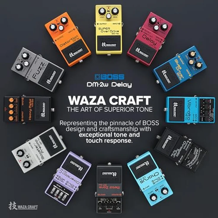 BOSS DM-2W Delay, Premium Waza Craft Gitarreneffektpedal mit analoger Schaltung, authentische Reproduktion des BOSS DM-2 Vintage-Vibrato, Standard & Custom Spielmodi – Bild 4