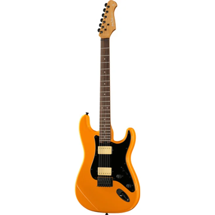 Harley Benton ST-Modern HH, E-Gitarre in Tangerine Gloss, Amerikanische Erle Korpus, gerösteter Ahorn Hals, Alnico5 Gold Humbucker