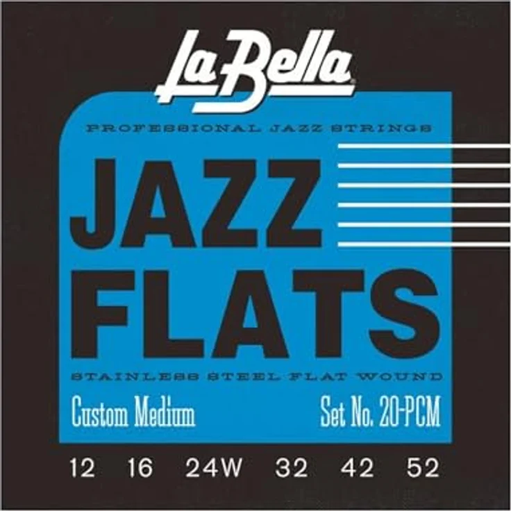 La Bella Electric Gitarre, Edelstahl Flatwound Medium, Custom M – Bild 1