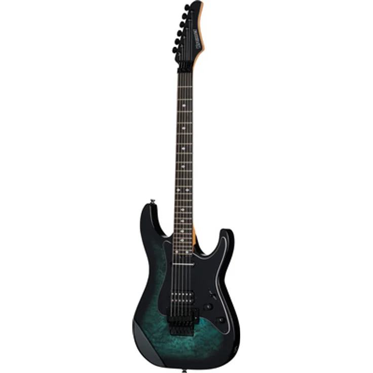 Kramer Guitars Volante Quilt HSFR E-Gitarre, ST-Style, Korpus Erle, Decke AAAA Quilt Ahorn, Aqua Burst