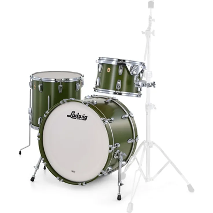 Ludwig Legacy Maple Fab Shell Set, 22" Bass Drum, 13" Tom, 16" Standtom, Heritage Green