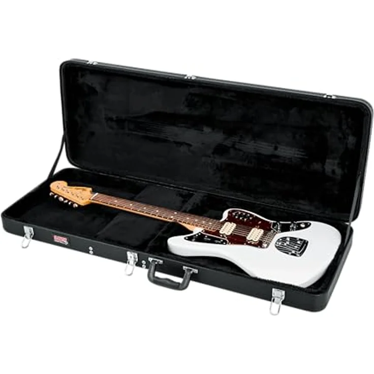 Gator GWE-JAG Gitarrenkoffer für Jaguar/Jazzmaster Modelle, schwarz, abschließbar mit plüsch ausgekleidetem Innenraum – Bild 12