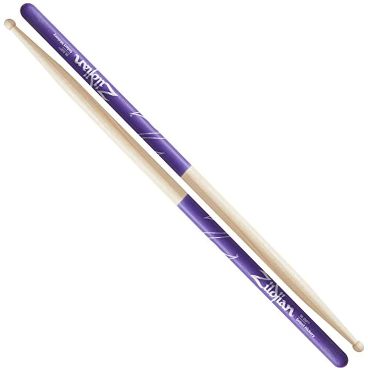 Zildjian Super 5B Hickory Drumsticks, Holzspitzen, 15 1/2", Durchmesser .520", mit DIP-Beschichtung