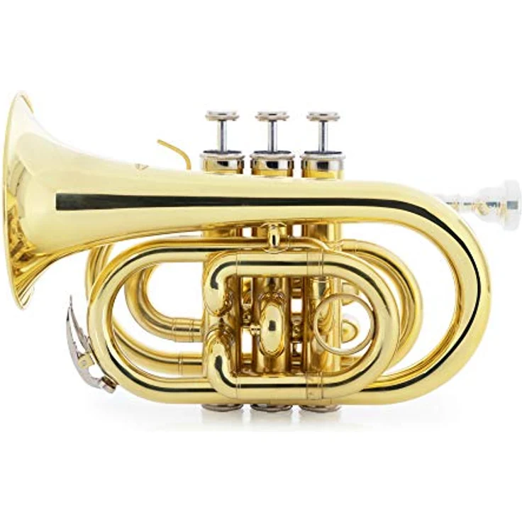 Classic Cantabile Brass TT-500 Bb-Taschentrompete, Messing lackiert, Schallbecherdurchmesser 105mm, inklusive Mundstück und Koffer – Bild 2