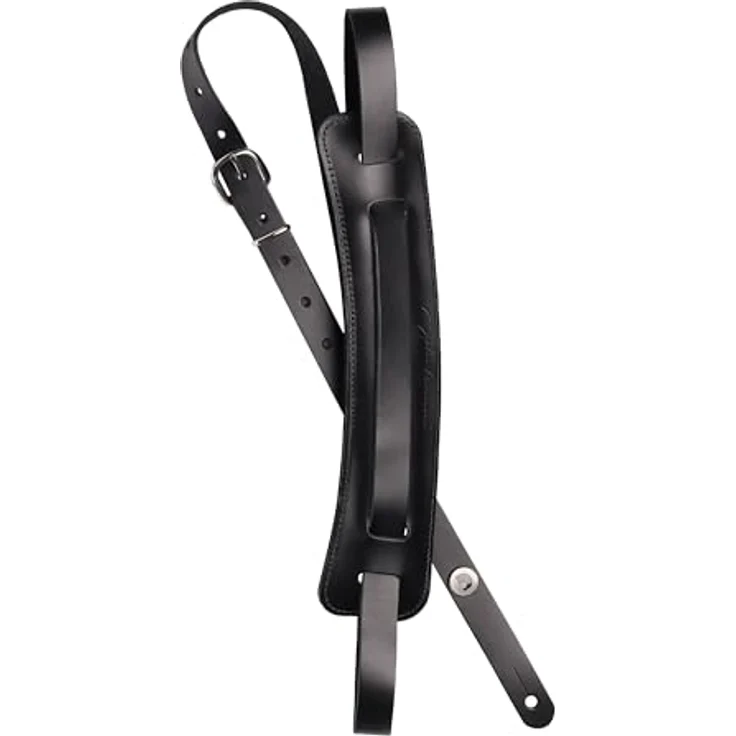Daddario 19JL00 Lennon Ed Sullivan, verstellbarer Leder-Gitarrengurt in Schwarz, Nachbildung aus der Ed Sullivan Show – Bild 1