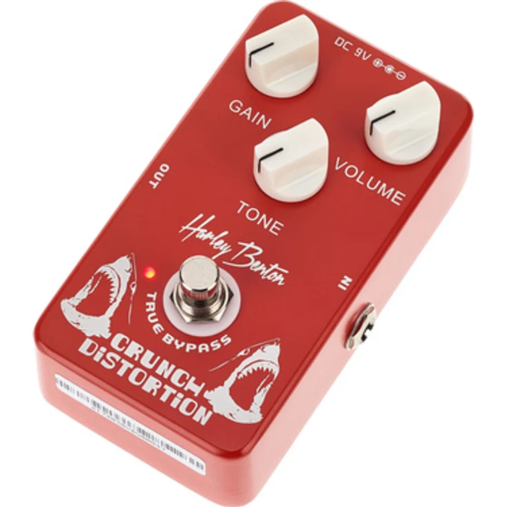 Harley Benton Crunch Distortion, Overdrive-Pedal für E-Gitarre mit True-Bypass, Gain-, Tone- und Volume-Regler, kompaktes Design, 290g