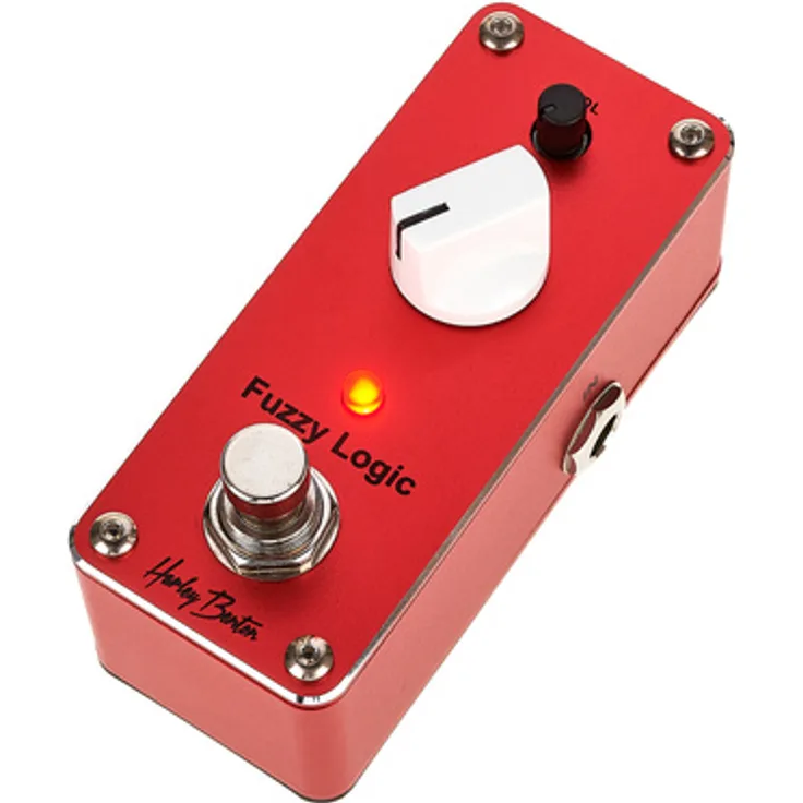 Harley Benton MiniStomp Fuzzy Logic, Overdrive-Pedal mit Vintage-Germanium-Transistor-Fuzz, True Bypass, 92mmx38mm, Metallgehäuse