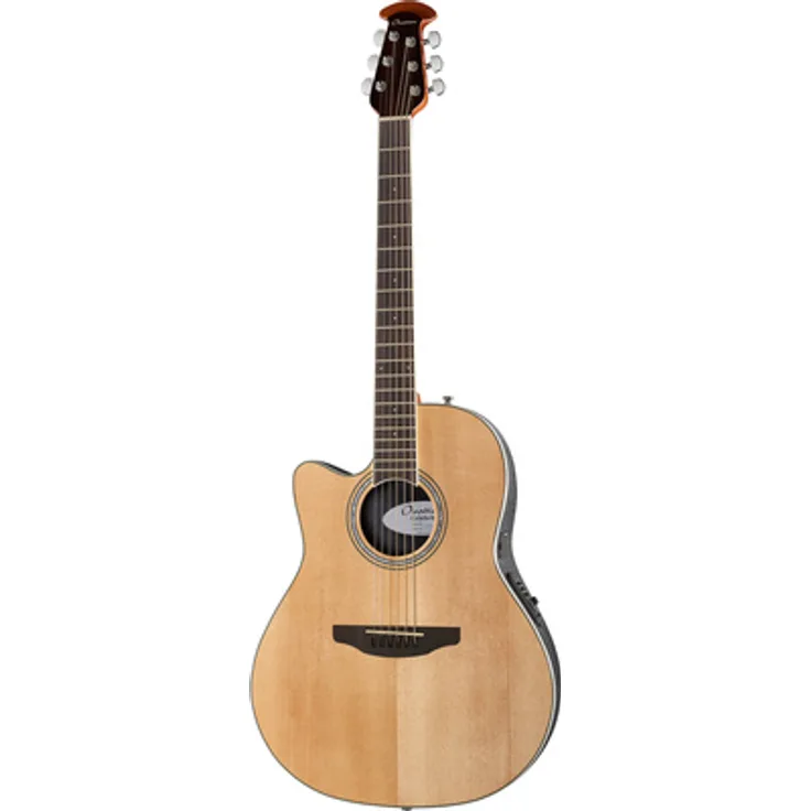 Ovation Celebrity Tradition CS-24L-4-G, Linkshänder Westerngitarre mit massiver Fichtendecke und Ovation Slimline Pickup, natur