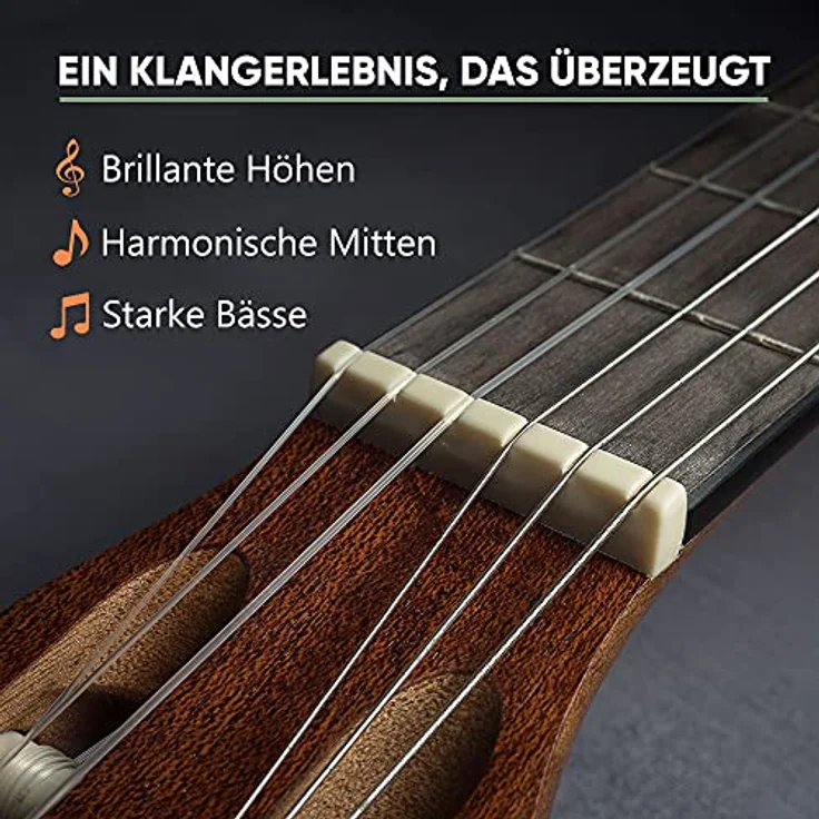 Villkin Gitarrensaiten - Premium Nylon-Saiten für Klassische-, Konzert- & Akustik-Gitarre - Ausgewogener Klang, 6 Saiten Set – Bild 5