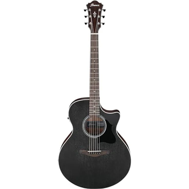 Ibanez AE140-WKH, Westerngitarre 6-Saitig mit massiver Okoume-Decke und Ibanez T-bar Undersaddle Tonabnehmer, Weathered Black Open Pore – Bild 1