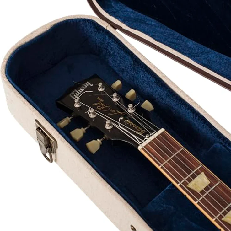 Gator Journeyman SC Electric Guitar, Koffer für Single Cut E-Gitarre, Sackleinen mit antiken Messingbeschlägen, beige – Bild 11