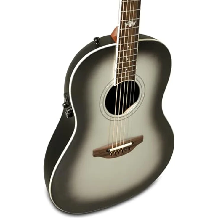 Ovation Ultra 1516SSM-G, Westerngitarre mit massiver Fichtendecke, Mid-Depth Korpus und OCP-2000 Pickup, Farbe Silver Shadow – Bild 3