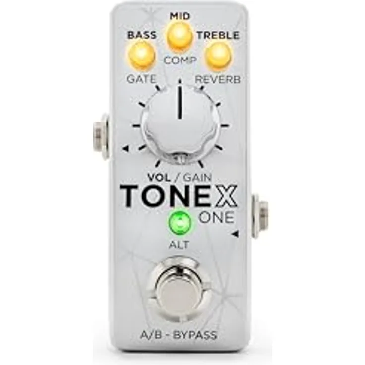 IK Multimedia Tonex One Joe Satriani Limited Edition, AI MultiFX Micropedal mit 20 Tonmodellen, integriertem EQ, Noise Gate, Reverb und USB-Audio-Schnittstelle.