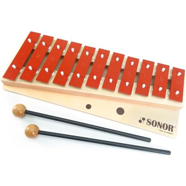 Sonor G10 Glockenspiel Xylophon, 13 Töne von c3 bis f4, inklusive pinker Keepdrum Tasche und zwei Schlägel – Bild 2