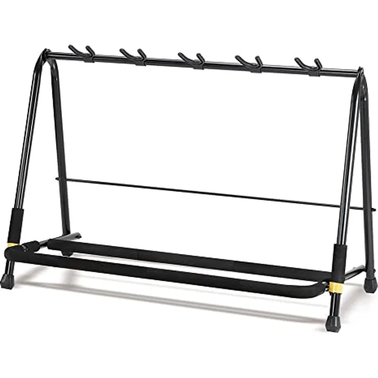 Hercules Stands HCGS-525B, 5-fach Gitarren/Bassständer für akustische und elektrische Instrumente, individuell anpassbare Abstände, schwarz