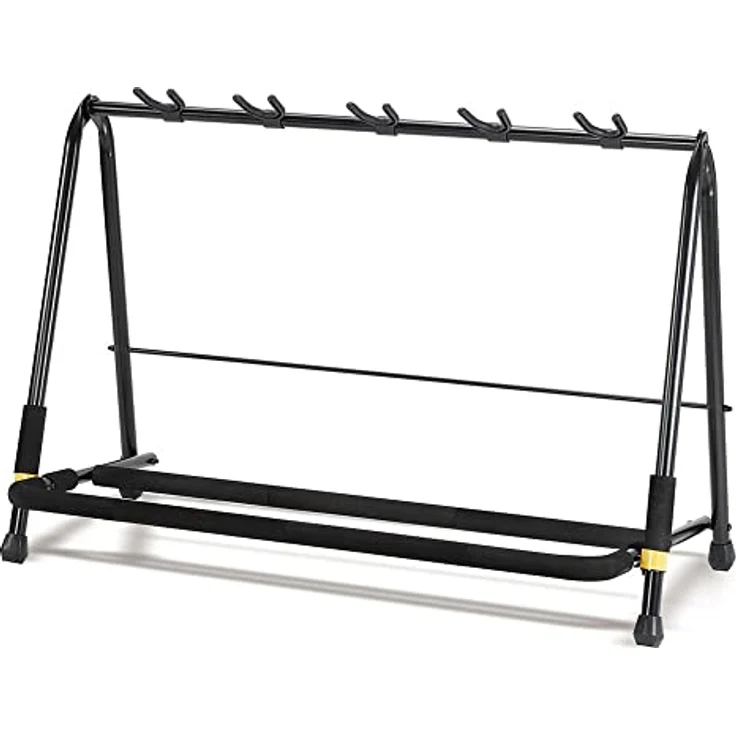 Hercules Stands HCGS-525B, 5-fach Gitarren/Bassständer für akustische und elektrische Instrumente, individuell anpassbare Abstände, schwarz – Bild 1